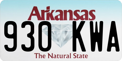 AR license plate 930KWA