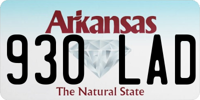 AR license plate 930LAD