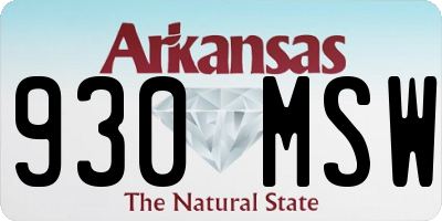 AR license plate 930MSW