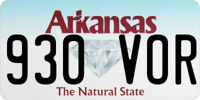 AR license plate 930VOR