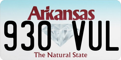 AR license plate 930VUL