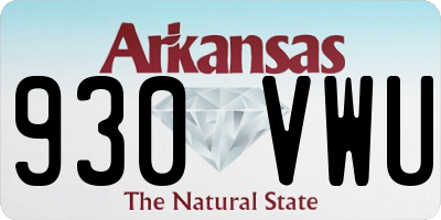 AR license plate 930VWU