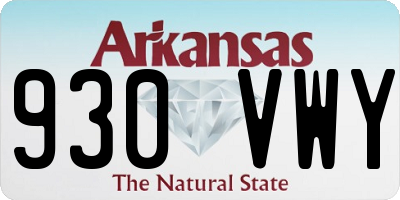 AR license plate 930VWY