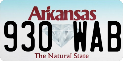 AR license plate 930WAB