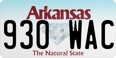 AR license plate 930WAC