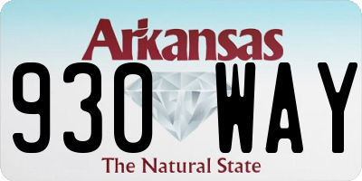 AR license plate 930WAY