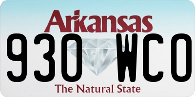 AR license plate 930WCO