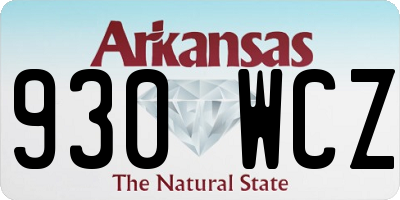AR license plate 930WCZ