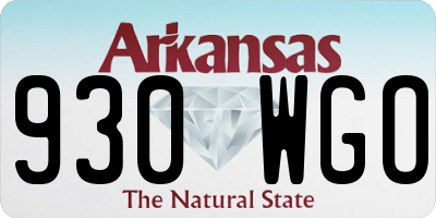 AR license plate 930WGO