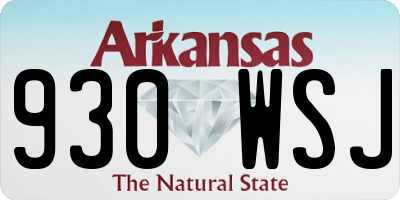 AR license plate 930WSJ