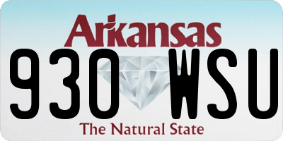 AR license plate 930WSU