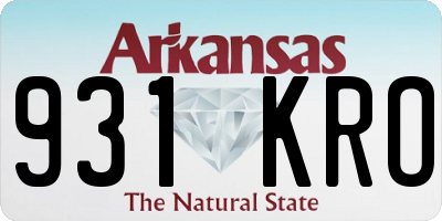 AR license plate 931KRO