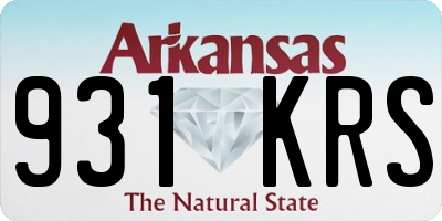 AR license plate 931KRS