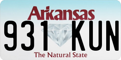 AR license plate 931KUN
