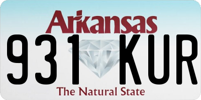 AR license plate 931KUR
