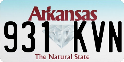 AR license plate 931KVN