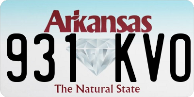 AR license plate 931KVO
