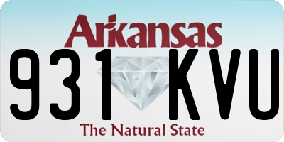 AR license plate 931KVU