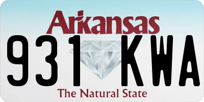 AR license plate 931KWA