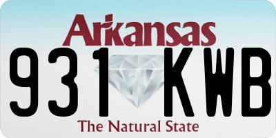 AR license plate 931KWB