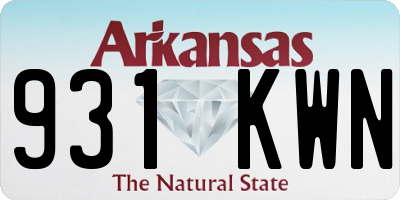 AR license plate 931KWN