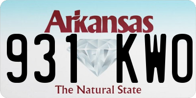 AR license plate 931KWO