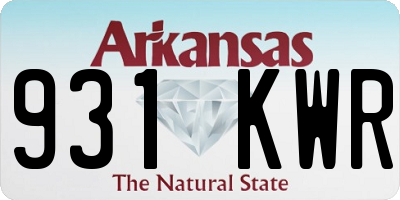 AR license plate 931KWR