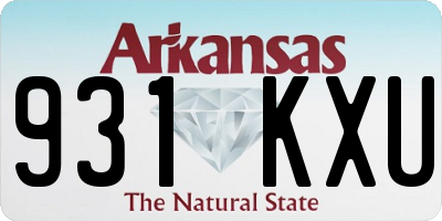 AR license plate 931KXU