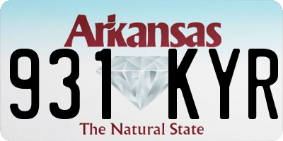 AR license plate 931KYR