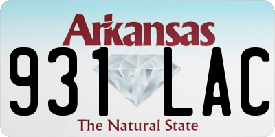 AR license plate 931LAC