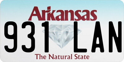 AR license plate 931LAN