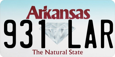 AR license plate 931LAR