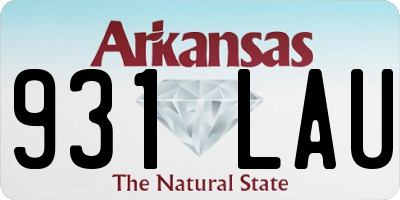 AR license plate 931LAU