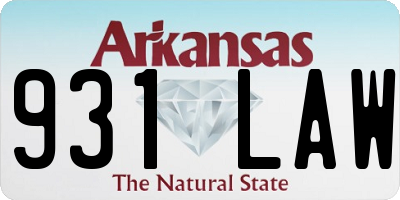AR license plate 931LAW