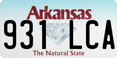AR license plate 931LCA