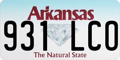 AR license plate 931LCO
