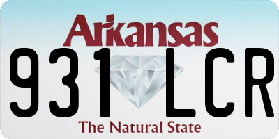 AR license plate 931LCR