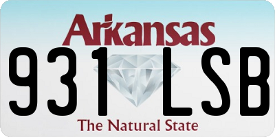 AR license plate 931LSB