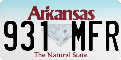 AR license plate 931MFR