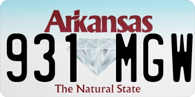 AR license plate 931MGW