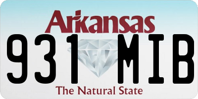 AR license plate 931MIB