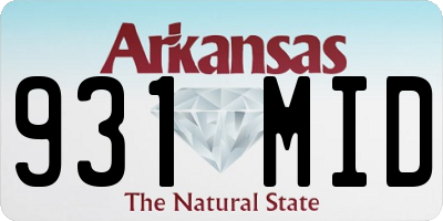 AR license plate 931MID