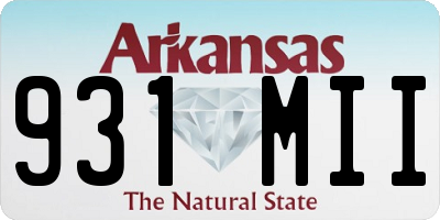 AR license plate 931MII