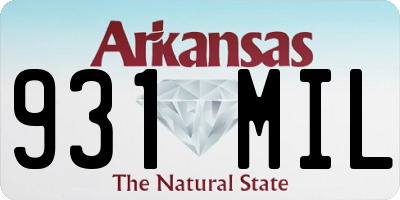 AR license plate 931MIL