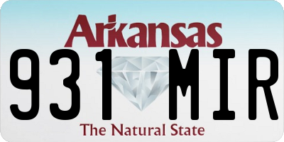 AR license plate 931MIR