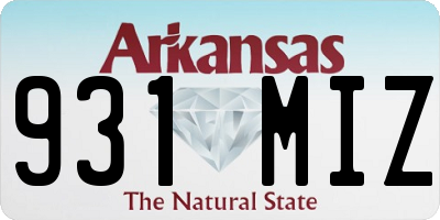 AR license plate 931MIZ