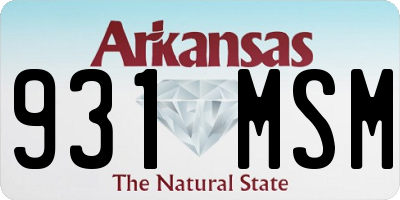 AR license plate 931MSM