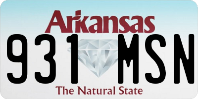 AR license plate 931MSN