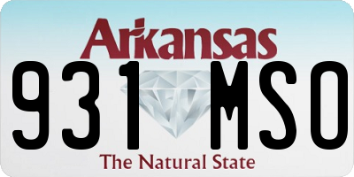AR license plate 931MSO