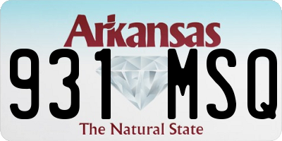 AR license plate 931MSQ
